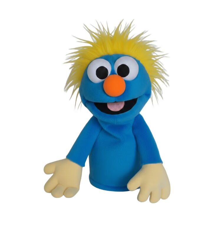 Fantoche Monstrinho - Azul Royal - Nariz Laranja